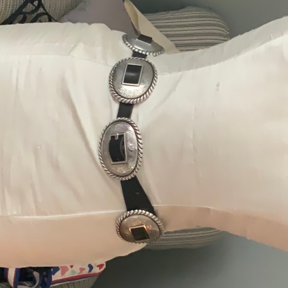 Brighton Black and Silver Concho Belt